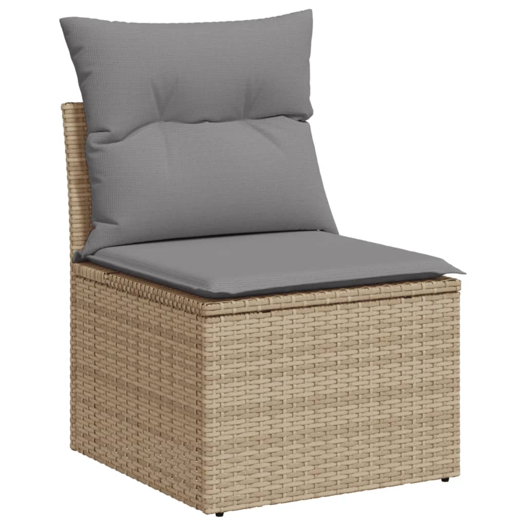 vidaXL 7-delige Loungeset met kussens poly rattan zwart