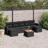 vidaXL 8-Piece Lounge Set with Cushions Poly Rattan Black