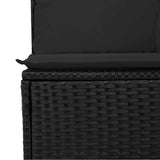 vidaXL 8-Piece Lounge Set with Cushions Poly Rattan Black