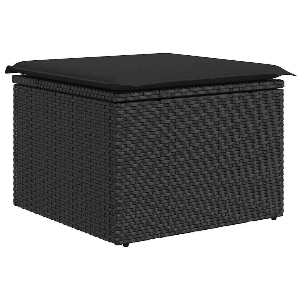 vidaXL 8-Piece Lounge Set with Cushions Poly Rattan Black