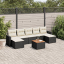 vidaXL 8-Piece Lounge Set with Cushions Poly Rattan Black