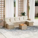 vidaXL 8-Piece Lounge Set with Cushions Poly Rattan Black