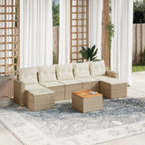 vidaXL 8-Piece Lounge Set with Cushions Poly Rattan Black