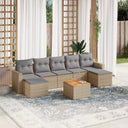 vidaXL 8-Piece Lounge Set with Cushions Poly Rattan Black
