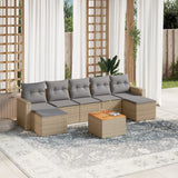 vidaXL 8-Piece Lounge Set with Cushions Poly Rattan Black