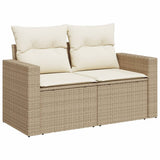 vidaXL 9-delige Loungeset met kussens poly rattan zwart