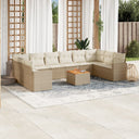 vidaXL 11-delige Loungeset met kussens poly rattan zwart