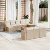 vidaXL 11-delige Loungeset met kussens poly rattan zwart
