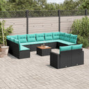 vidaXL 13-Piece Poly Rattan Lounge Set with Cushions Grey