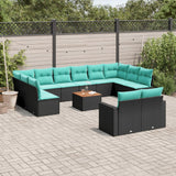 vidaXL 13-Piece Poly Rattan Lounge Set with Cushions Grey