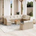 vidaXL 13-delige Loungeset met kussens poly rattan zwart