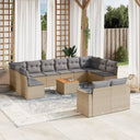 vidaXL 13-delige Loungeset met kussens poly rattan zwart