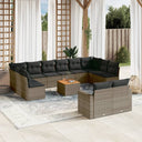 vidaXL 13-delige Loungeset met kussens poly rattan zwart
