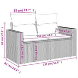 vidaXL 13-delige Loungeset met kussens poly rattan zwart