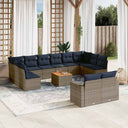 vidaXL 13-Piece Poly Rattan Lounge Set with Cushions Grey