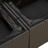 vidaXL 14-piece Lounge Set with Cushions Poly Rattan Black