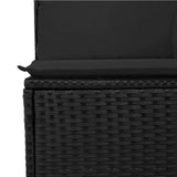 vidaXL 14-piece Lounge Set with Cushions Poly Rattan Black