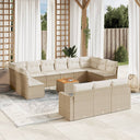 vidaXL 14-piece Lounge Set with Cushions Poly Rattan Black