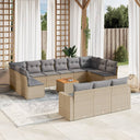 vidaXL 14-piece Lounge Set with Cushions Poly Rattan Black