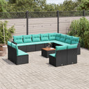 vidaXL 13-delige Loungeset met kussens poly rattan grijs