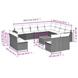 vidaXL 13-delige Loungeset met kussens poly rattan grijs
