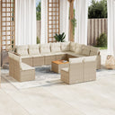 vidaXL 13-delige Loungeset met kussens poly rattan zwart