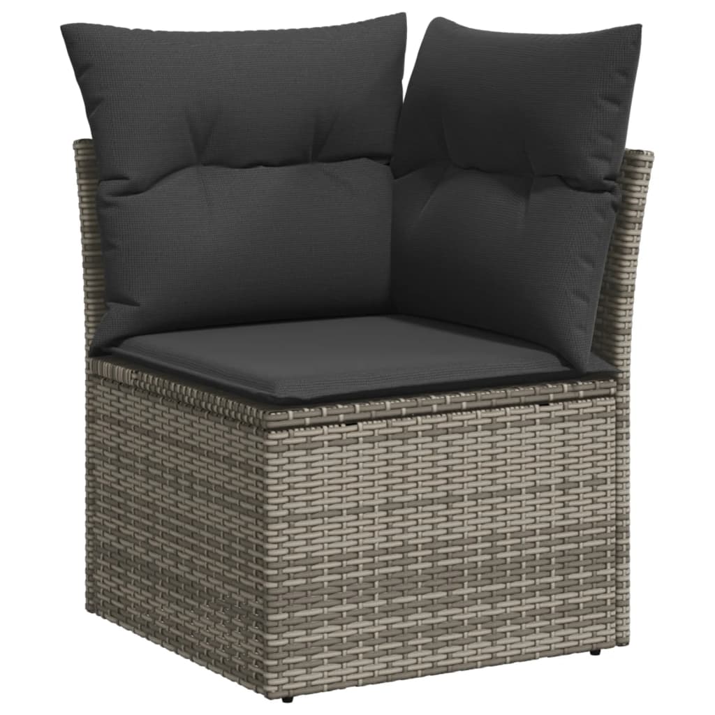 vidaXL 14-delige Loungeset met kussens poly rattan zwart