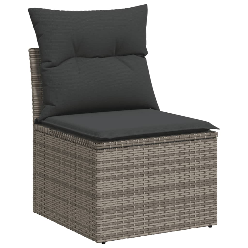 vidaXL 14-delige Loungeset met kussens poly rattan zwart
