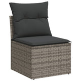 vidaXL 14-delige Loungeset met kussens poly rattan zwart