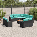 vidaXL 12-piece Lounge Set with Cushions Poly Rattan Grey