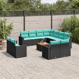 vidaXL 12-piece Lounge Set with Cushions Poly Rattan Grey