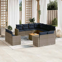 vidaXL 12-piece Lounge Set with Cushions Poly Rattan Grey