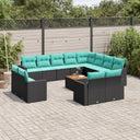 vidaXL 13-delige Loungeset met kussens poly rattan grijs