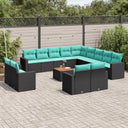 vidaXL Ensemble de salon 14 personnes avec des chaises en poly rotin confortables
