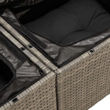 vidaXL 14-delige Loungeset met kussens poly rattan zwart