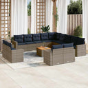vidaXL Ensemble de salon 14 personnes avec des chaises en poly rotin confortables