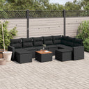 vidaXL 10-piece Lounge Set with cushions poly rattan black