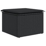 vidaXL 10-piece Lounge Set with cushions poly rattan black