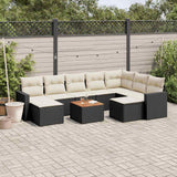vidaXL 10-piece Lounge Set with cushions poly rattan black