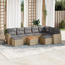 vidaXL 10-piece Lounge Set with cushions poly rattan black
