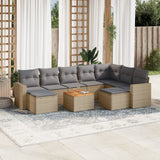 vidaXL 10-piece Lounge Set with cushions poly rattan black