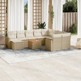vidaXL 11-Piece Lounge Set with Cushions Poly Rattan Black