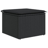 vidaXL 12-delige Loungeset met kussens poly rattan zwart