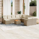 vidaXL 12-delige Loungeset met kussens poly rattan zwart