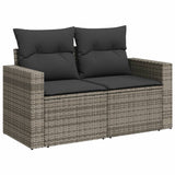 vidaXL 13-delige Loungeset met kussens poly rattan zwart