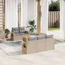 vidaXL 6-delige Loungeset met kussens poly rattan zwart