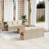vidaXL 7-delige Loungeset met kussens poly rattan zwart