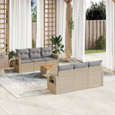 vidaXL 7-delige Loungeset met kussens poly rattan zwart
