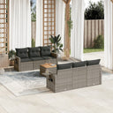 vidaXL 7-delige Loungeset met kussens poly rattan zwart