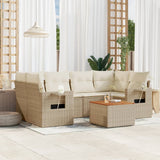 vidaXL 7-Piece Lounge Set with Cushions Poly Rattan Black